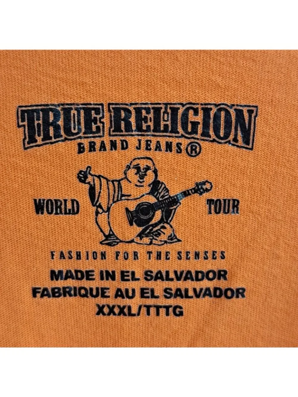True Religion World Tour Men's XXXL Orange Short Sleeve Shirt